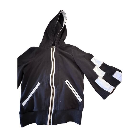 L.A.M.B. by Gwen Stefani Women's Black White Zeppelin 08 Hoodie Jacket Medium - Picture 3 of 9